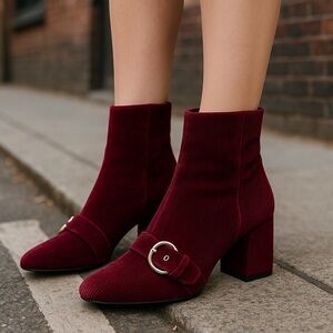 Cato | WIDE WIDTH CORDUROY BUCKLE VAMP BOOTS SIZE 8W